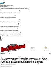 Saysay ng sariling kasaysayan: Ang Ambag ni Zeus .